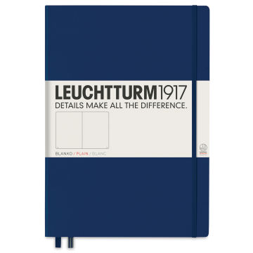 Leuchtturm1917 Blank Hardcover Notebook - Navy, Master, 8-3/4" x 12-1/2"