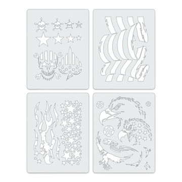 Open in modal - Iwata Artool Freehand Template - Set of 4, Patriotica Mini