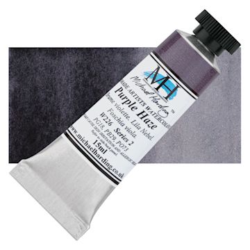Open in modal - Michael Harding Artists Watercolor - Purple Haze, 15 ml tube and swatch