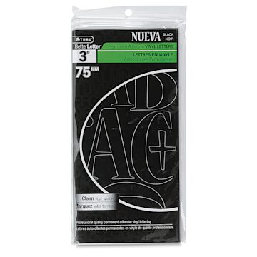 Open in modal - Westcott BetterLetter Self-Adhesive Vinyl Letters – 3” Permanent Letters, Nueva, Black