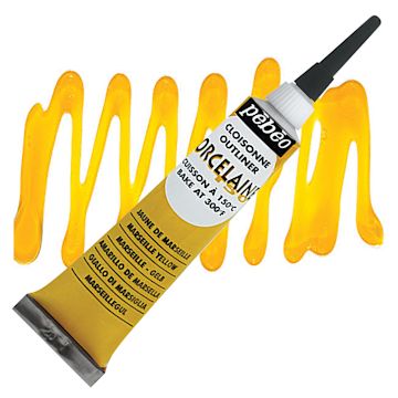 Open in modal - Pebeo Porcelaine 150 Outliner - Marseille Yellow, 20 ml tube and swatch