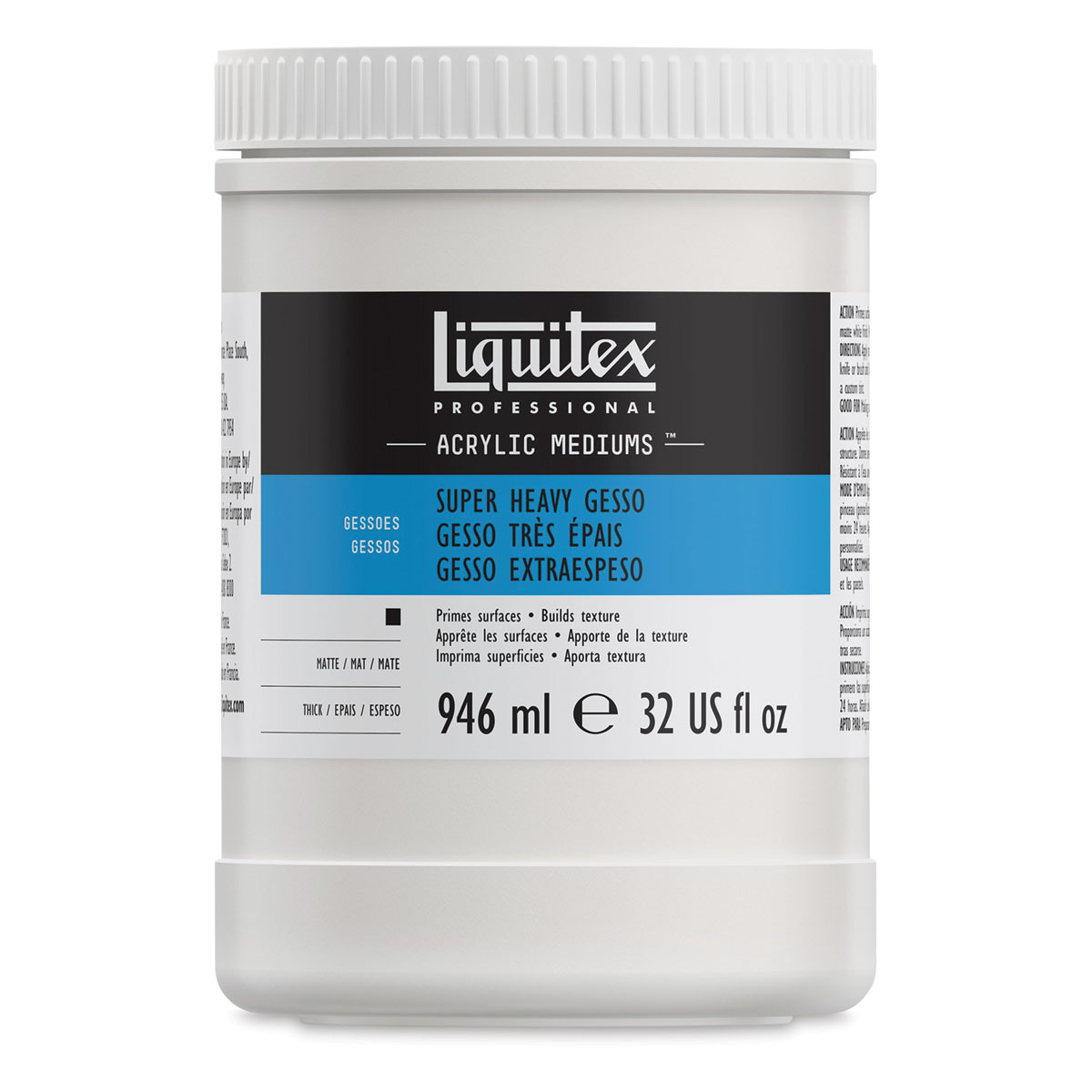 Liquitex Super Heavy Acrylic Gesso - 32 oz jar