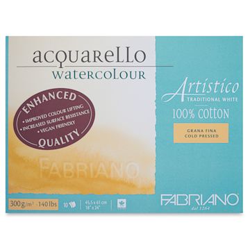 Open in modal - Fabriano Artistico Enhanced Watercolor Block - Traditional White, Cold Press, 18" x 24"