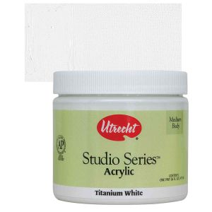 Utrecht Studio Series Acrylic Paint - Titanium White, 473 ml Jar