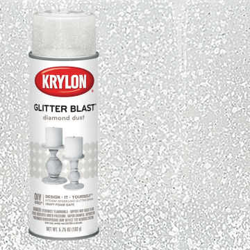Krylon Glitter Blast Spray Paint - Diamond Dust, 5.75 oz can and swatch