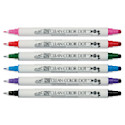 Zig Clean Color Dot Dual Tip Markers - Set of 6, Assorted Colors