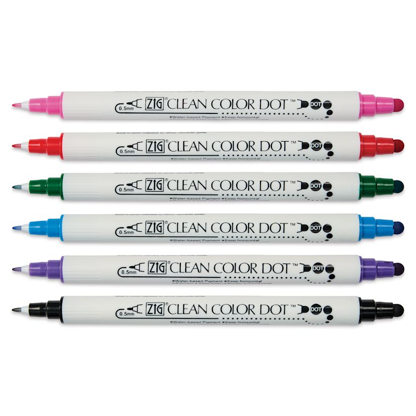 Kuretake ZIG Clean Color Dot Dual-Tip Markers 6/pkg