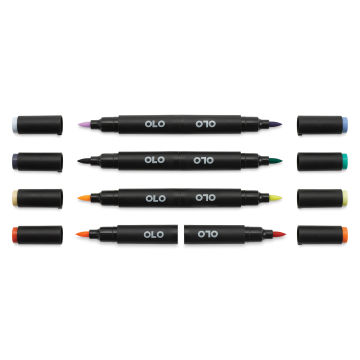Olo Dual-Tip Markers - Autumn Set 2, Set of 4 with 8 different colors