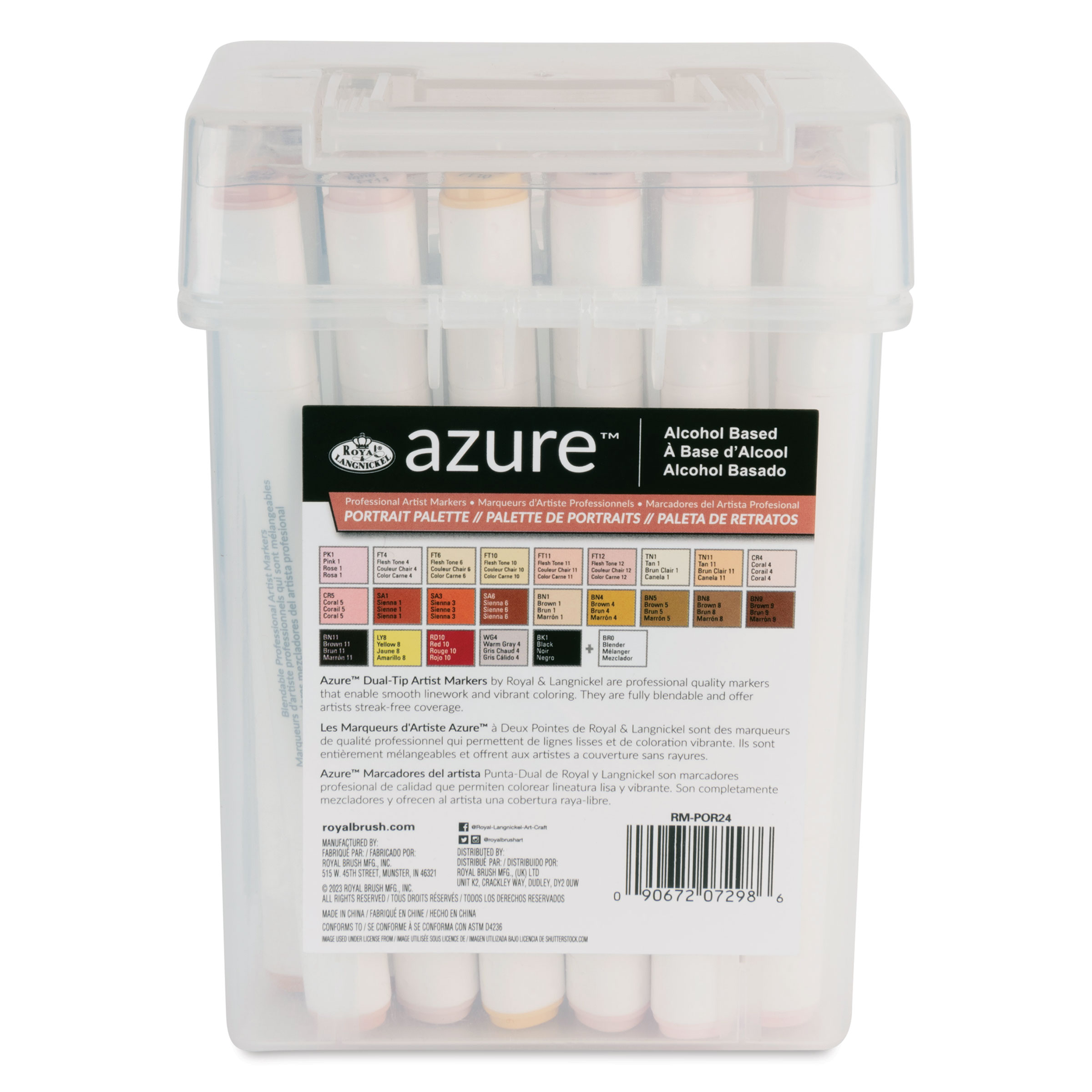Royal & Langnickel Azure Dual Tip Markers - Set of 24, Portrait