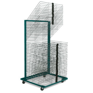 Upright Art Drying Rack 24 Tray wheeled with sliding trays - Orotek