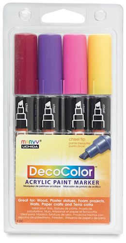 Decocolor Acrylic Paint Marker Set - Bright Colors, Set of 4 | BLICK Art Materials