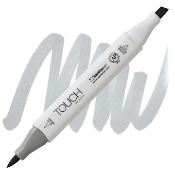 Open in modal - ShinHan Touch Twin Brush Marker - Cool Grey 2 CG2 marker and swatch