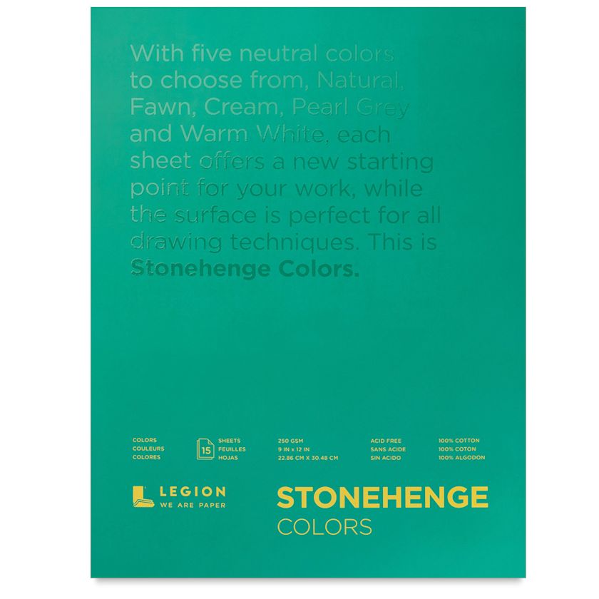 Legion Stonehenge Drawing Paper Pad 9" x 12", Multi Color, 15 Sheets