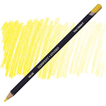 Open in modal - Derwent Studio Colored Pencil - Deep Cadmium pencil and swatch