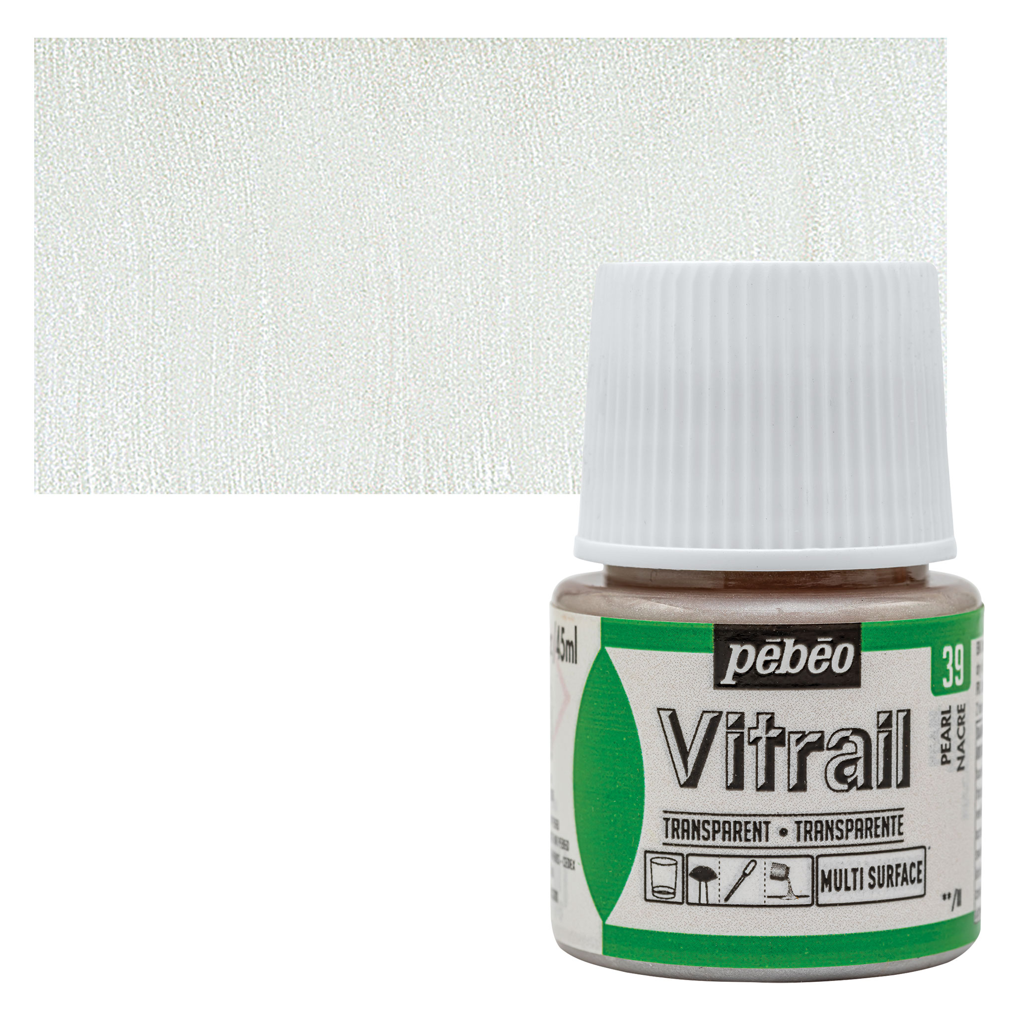 Pebeo Vitrail Paint - Pearl, 45 ml bottle | BLICK Art Materials