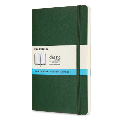 Moleskine Classic Soft Cover Notebook - Metallic Green, Dotted, 8-1/4" x 5"