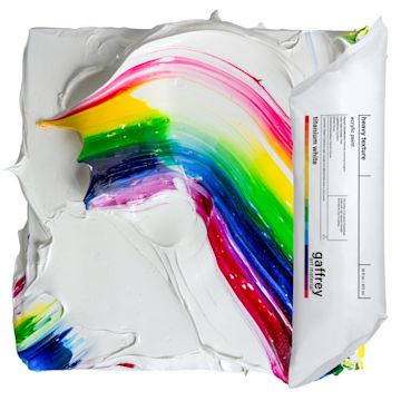 Open in modal - Gaffrey Heavy Body Texture Acrylic Paint - Titanium White, 16 oz pouch and swatch