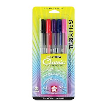 Open in modal - Sakura Gelly Roll Pen Set - Dark Colors, Set of 5, Fine Point