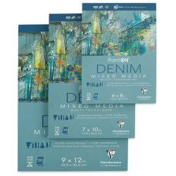 Clairefontaine PaintOn Mixed Media Pads (three sizes shown in Denim)