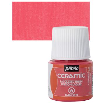 Open in modal - Pebeo Ceramic Paint - Cyclamen, 45 ml bottle and swatch