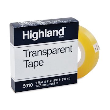 Open in modal - 3M Highland Transparent Tape - 1/2" x 36 yards