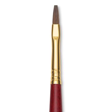 Open in modal - Blick Master Synthetic Kolinsky Brush - Long Handle, Flat, Size 4, close-up
