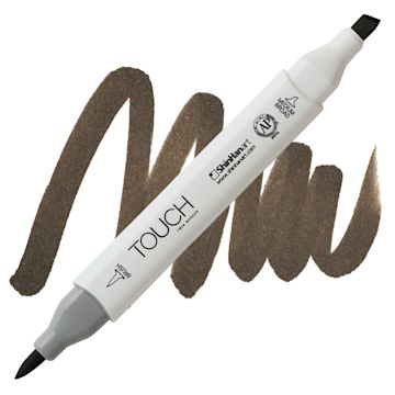 Open in modal - ShinHan Touch Twin Brush Marker - Chestnut Brown BR98 marker and swatch