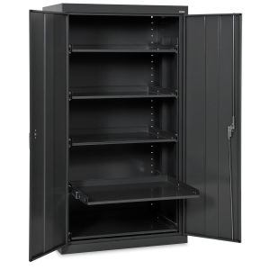 Sandusky Lee Pull-Out Shelf Storage Cabinet - Black, 36" x 24" x 66"