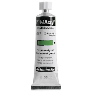 Open in modal - Schmincke Primacryl Professional Acrylic Paint - Permanent Green, 35 ml Tube