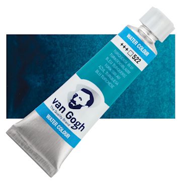 Open in modal - Van Gogh Watercolor - Turquoise Blue, 10 ml tube and swatch