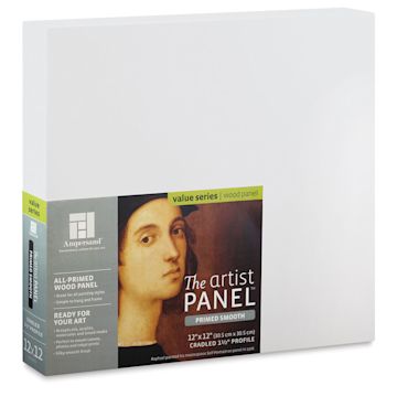 Open in modal - Ampersand Value Series Artist Panel - Smooth, 12" x 12", 1-1/2" Cradle