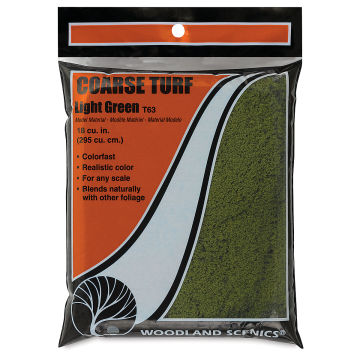 Woodland Scenics Model Scenery - Front of package of Coarse Turf in Light Green