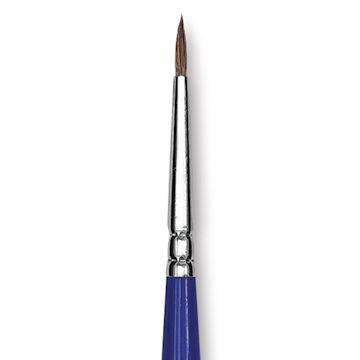 Open in modal - Blick Scholastic Short Handle Red Sable Brush - Round, Size 0 close up