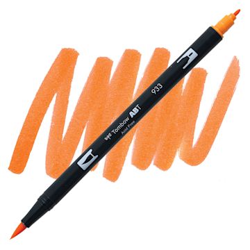 Open in modal - Tombow Dual Brush Pen - Orange pen and swatch