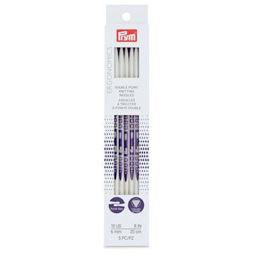 Open in modal - Prym Ergonomics Double Point Knitting Needle Set - Size 10, Set of 5, 8" - front of packaging