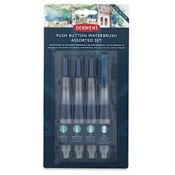 Open in modal - Derwent Push Button Waterbrush - Set of 4, Short Handle