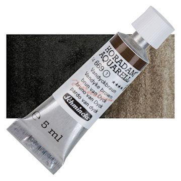 Open in modal - Schmincke Horadam Aquarell Artist Watercolor - Vandyke Brown,  5 ml tube and swatch