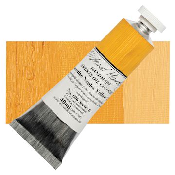 Open in modal - Michael Harding Artists Oil Paint - Genuine Naples Yellow Dark, 40 ml tube and swatch