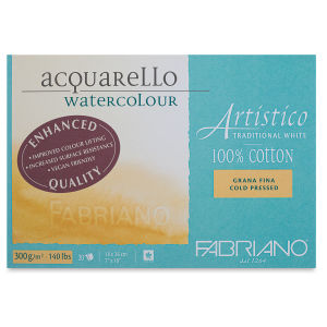 Fabriano Artistico Enhanced Watercolor Block - Traditional White, Cold Press, 7" x 10"
