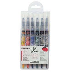 Sennelier Ink Brushes - Iridescent Colors, Set of 6
