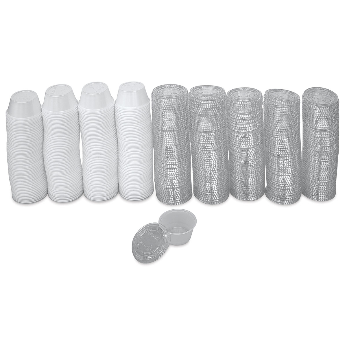 ULINE Plastic Cups with Lids - 2 oz, Pkg of 25