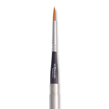 Open in modal - Escoda Barroco Toray Gold Synthetic Travel Brush - Round, Size 6, close-up