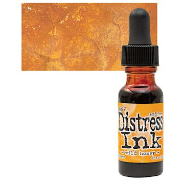 Open in modal - Ranger Distress Ink Pad Re-Inker - Wild Honey bottle and swatch