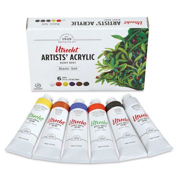Open in modal - Utrecht Artists' Acrylic Paints - Basic, Set of 6, set contents