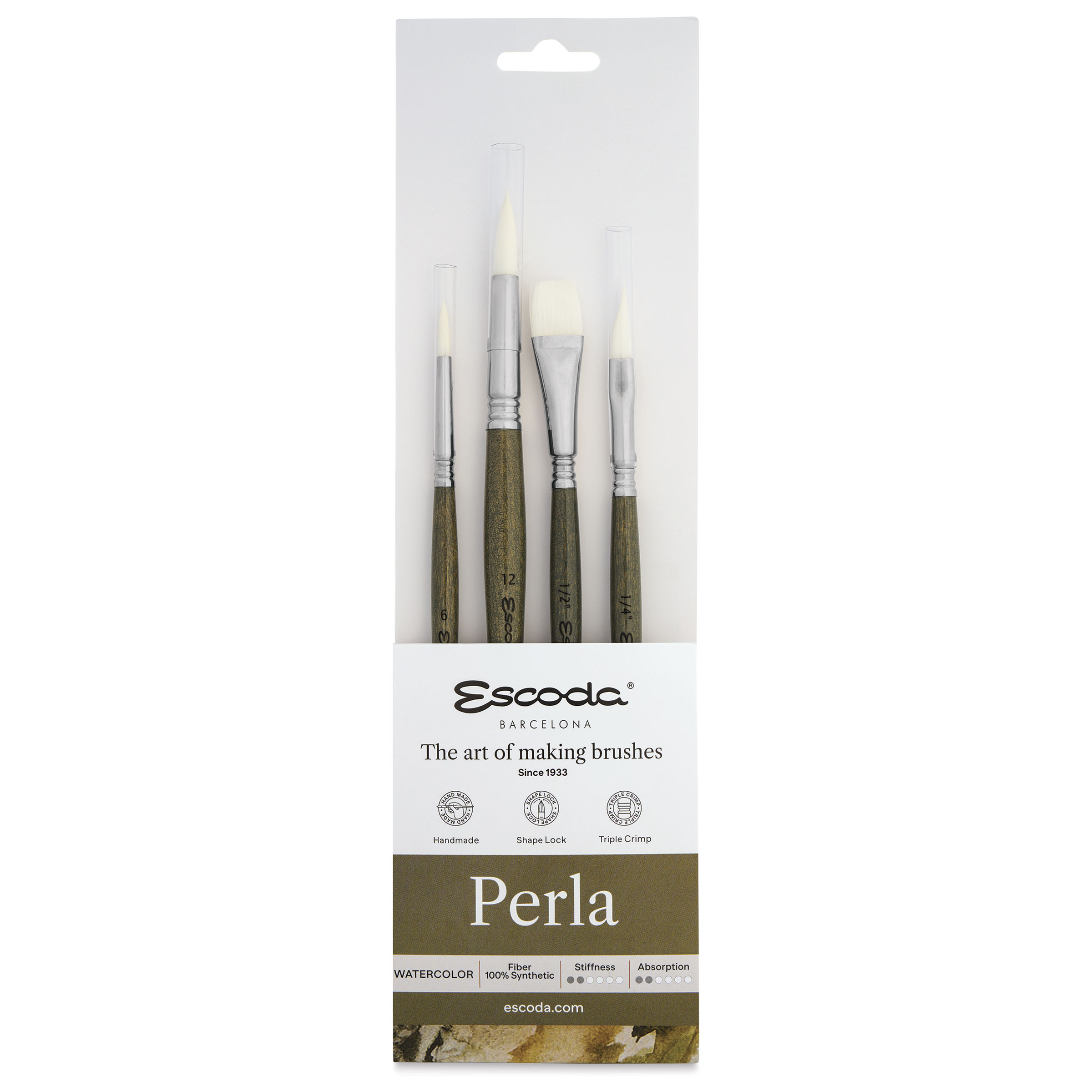 Escoda Perla Toray White Synthetic Brush - Series 8912 Assorted