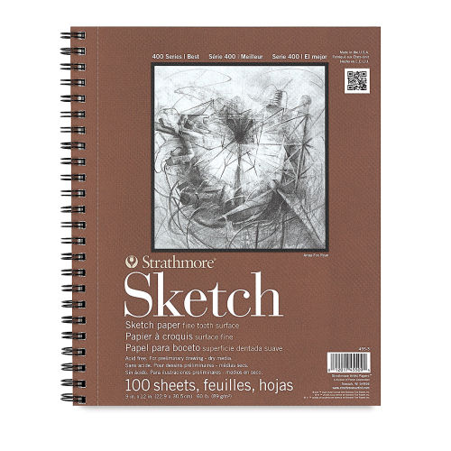 Sketch Book 9x12 Drawing Paper Spiral Sketchbook 88 Sheets Fine Tooth  Surface