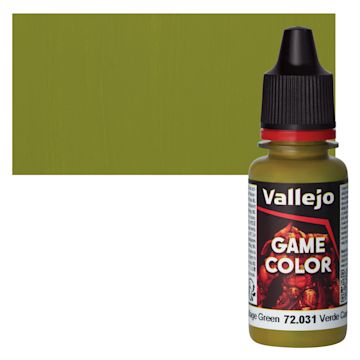 Open in modal - Vallejo Game Color Acrylic Paint - Camouflage Green - Bottle and Swatch