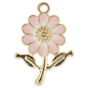 John Bead Sweet & Petite Charm - Daisy, Pink, Pkg of 8