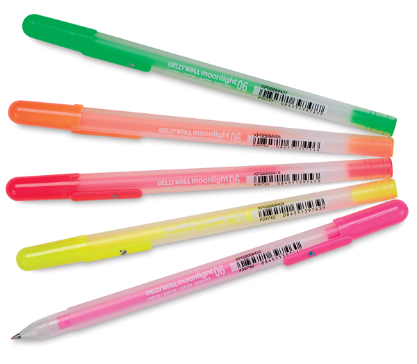 Sakura Gelly Roll Moonlight Pens - Pastel Colors, Set of 5, Fine