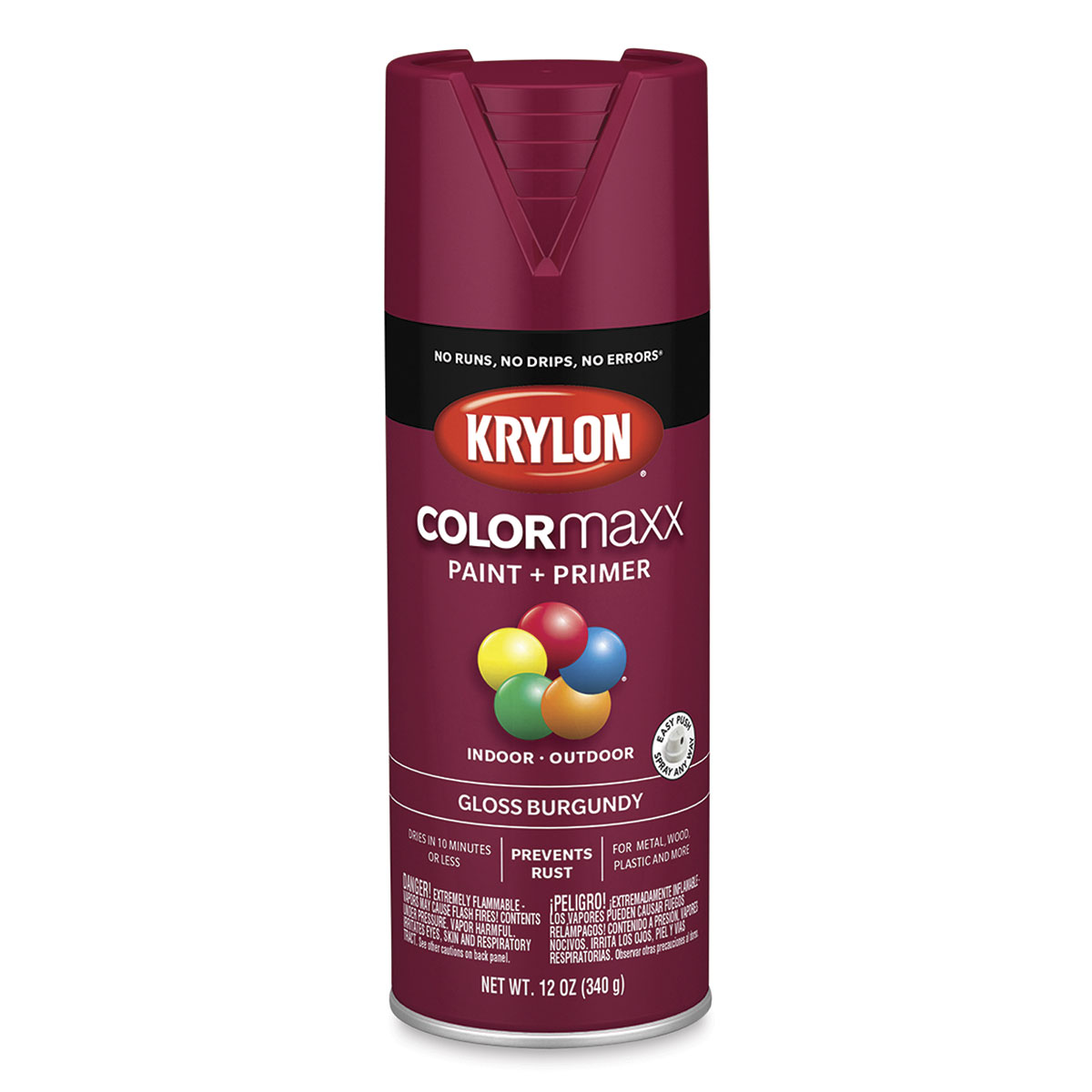 Krylon Colormaxx Spray Paint - Burgundy, Gloss, 12 oz | BLICK Art Materials